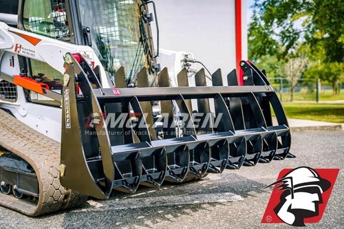 Skid steer grapple bucket rock - steer,